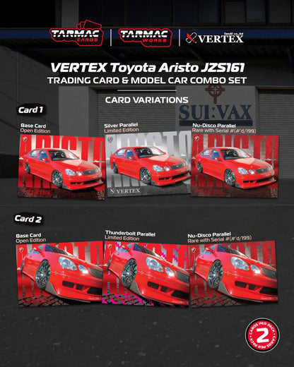 VERTEX Toyota Aristo JZS161 Red 1:64 with Trading Cards – Tarmac Works Global64 T64G-081-RE
