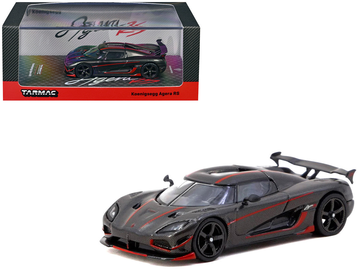 Tarmac Works Global64 1/64- Koenigsegg Agera RS Black Carbon Fiber / Red Accents T64G-TL005-BCF