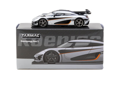 Koenigsegg One:1 Silver Tarmac Works Global64 1:64 T64G-TL054-SL