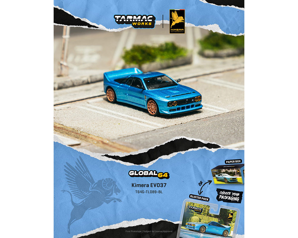 (PRE-ORDER 2026) Kimera EVO37 bleu – Tarmac Works Global64 1:64 T64G-TL089-BL-B