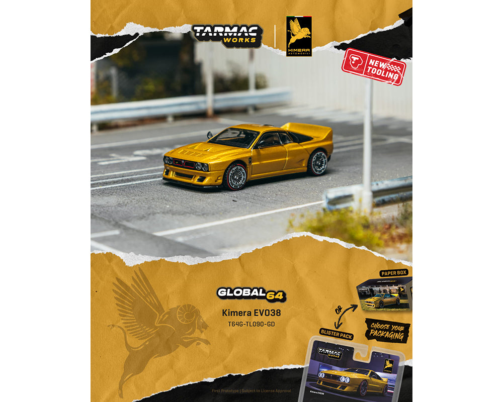 (PRE-ORDER 2026) Kimera EVO38 Gold - Tarmac Works 1:64 Global64 - T64G-TL090-GD-B