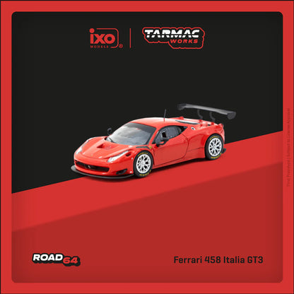 (PRE-ORDER 2025) Tarmac Works 1:64, Ferrari 458 Italia GT3 Red Road64