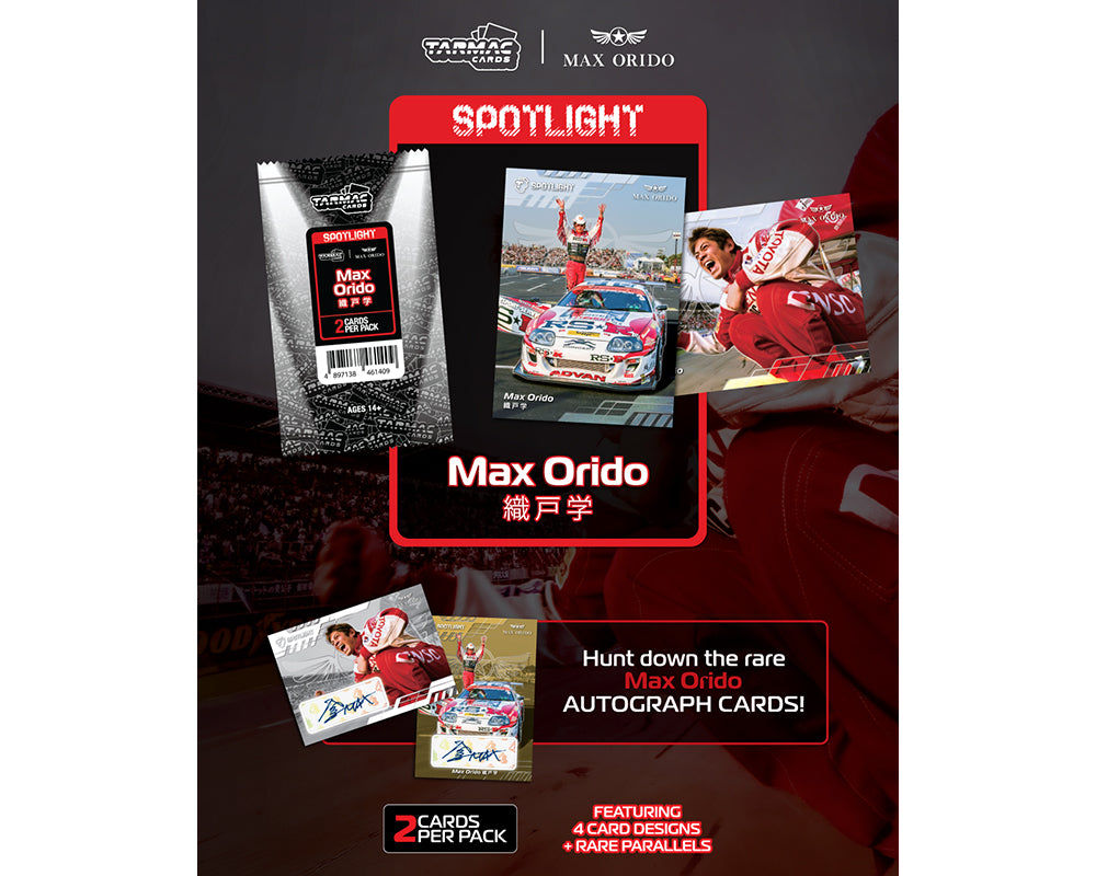 (PRE-ORDER 2026/2027) Tarmac Cards Spotlight Max Orido – Cartes à collectionner Édition limitée – TCS-MAX-01