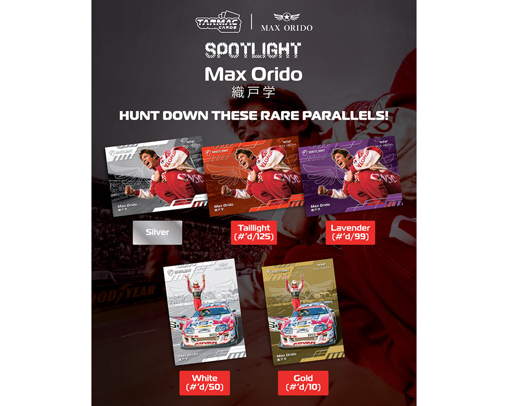 (PRE-ORDER 2026/2027) Tarmac Cards Spotlight Max Orido – Cartes à collectionner Édition limitée – TCS-MAX-01