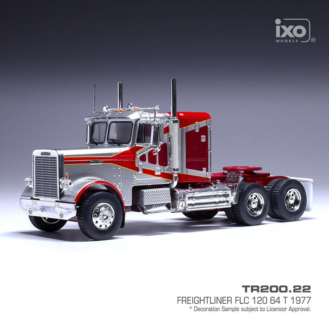 IXO MODEL 1:43-1977 Freightliner FLC 120 64 T (Silver/Red)