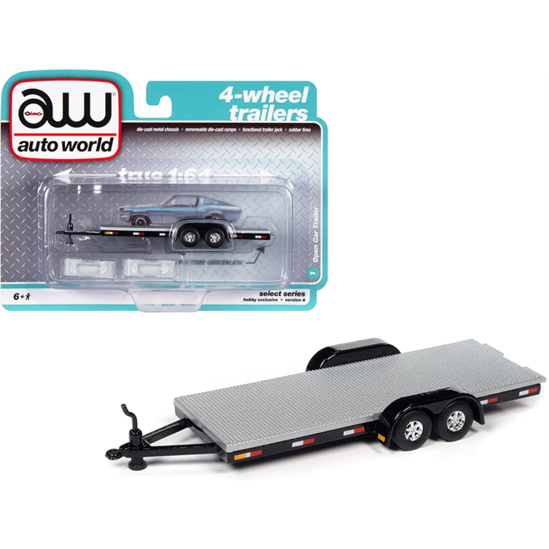 4-Wheel Open Trailer (Black-Silver)