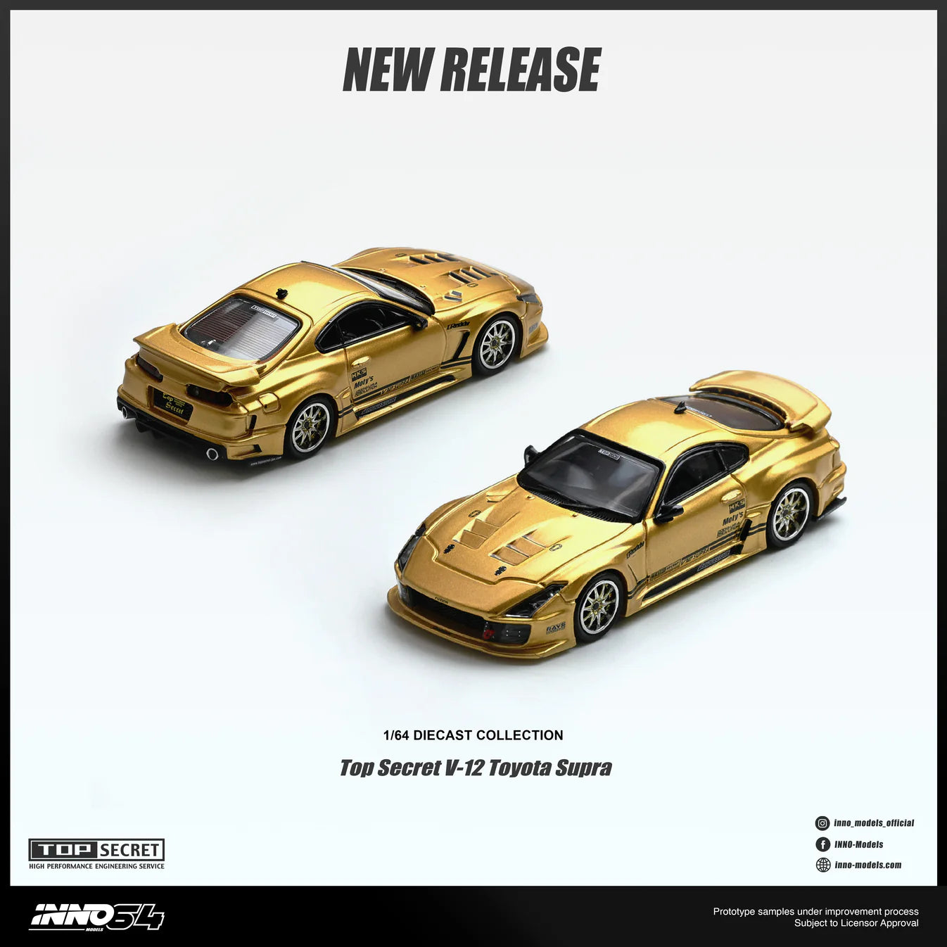 (PRE-ORDER 2026) Toyota Supra A80 Top Secret V12 INNO64 1:64 IN64-A80TSV12-01