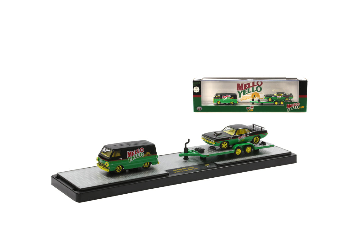 Chase Cars-Mello Yello 1967 Dodge A100 Panel Van &amp; 1971 Plymouth HEMI Cuda