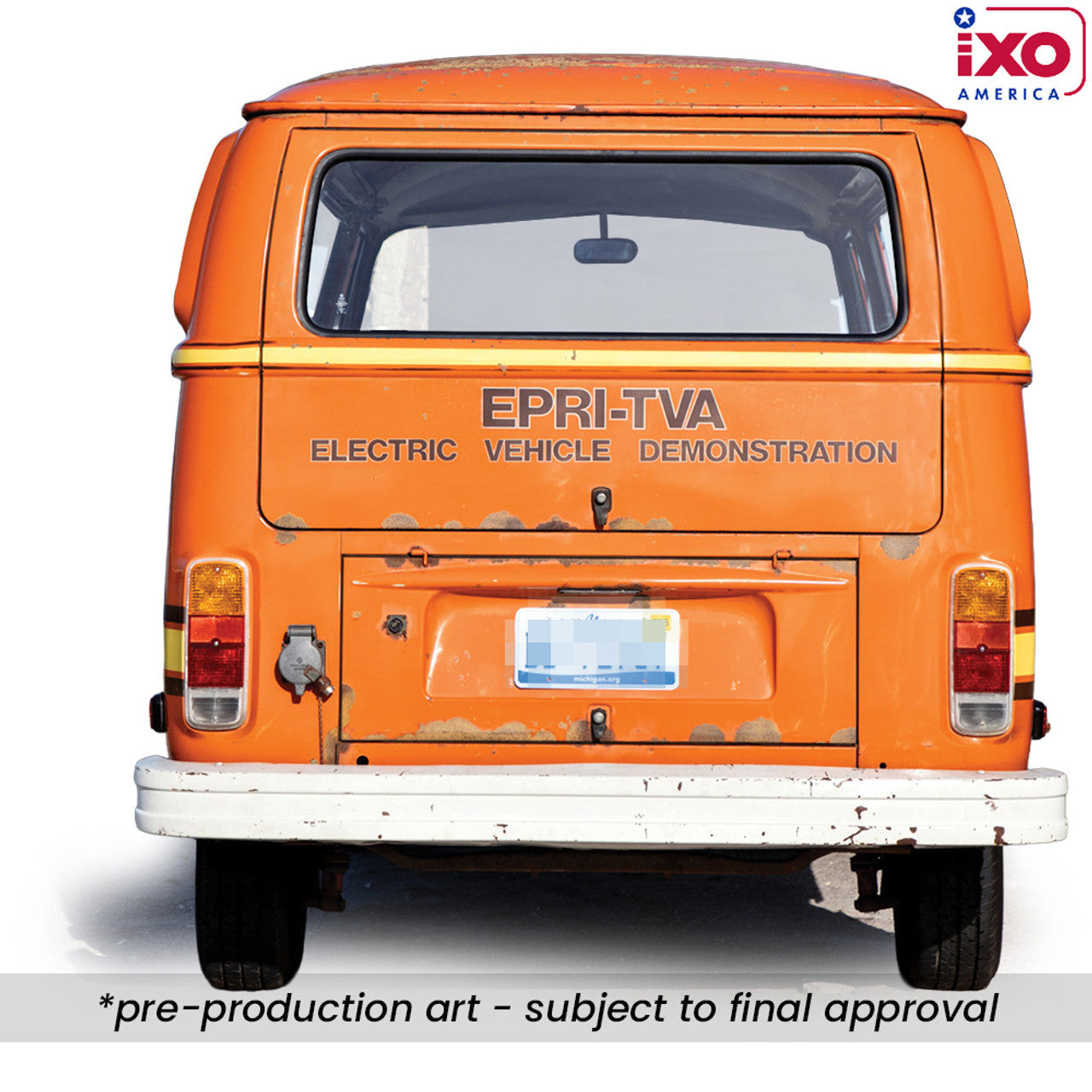 (PRE-0RDER 2026) 1978 Volkswagen Type 2 Bus "Elektrotransporter" - Orange (1:18)