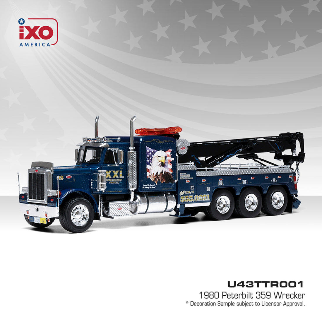 1980 Peterbilt 359 Wrecker - Blue w/ Eagle (1:43) U43TTR001