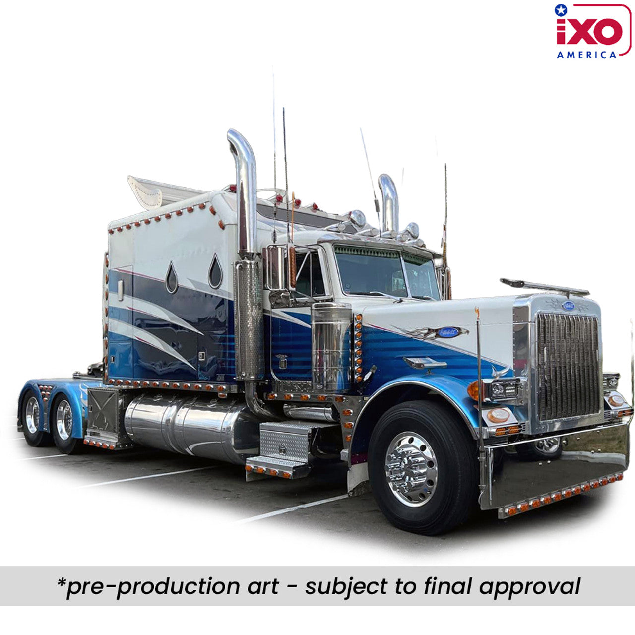(PRE-0RDER 2025) Peterbilt 379 - Blue and White (1:64)