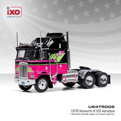 1976 Kenworth K100 Aerodyne - Black and Pink (1:64)