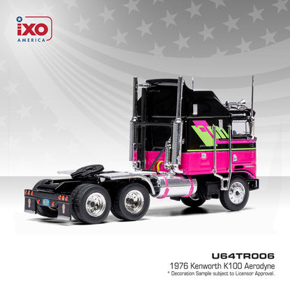 1976 Kenworth K100 Aerodyne - Black and Pink (1:64)