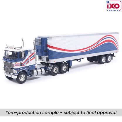 (PRE-0RDER 2026) 1976 Ford CL 9000 w/ Vintage Trailer - (Red/White/Blue)