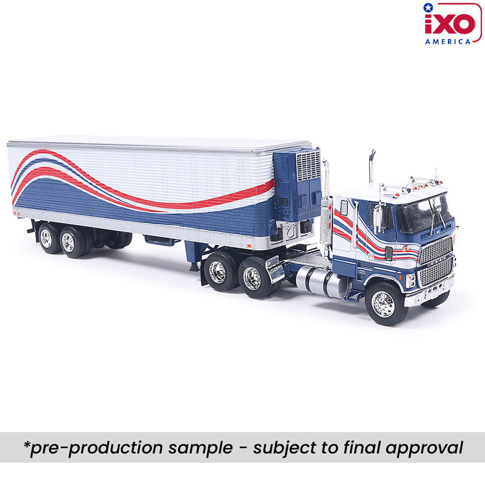 (PRE-0RDER 2026) 1976 Ford CL 9000 w/ Vintage Trailer - (Red/White/Blue)