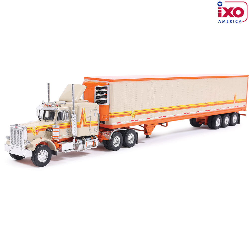 (PRE-0RDER 2026) 1973 Peterbilt 359 w/Trailer - (Orange/Cream)