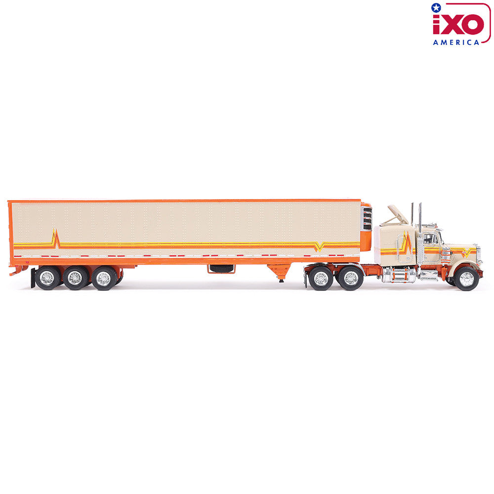 (PRE-0RDER 2026) 1973 Peterbilt 359 w/Trailer - (Orange/Cream)