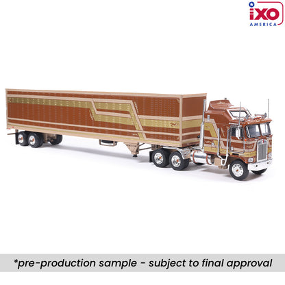 (PRE-0RDER 2026) 1976 Kenworth K100 Aerodyne w/Trailer - (Brown/Beige)