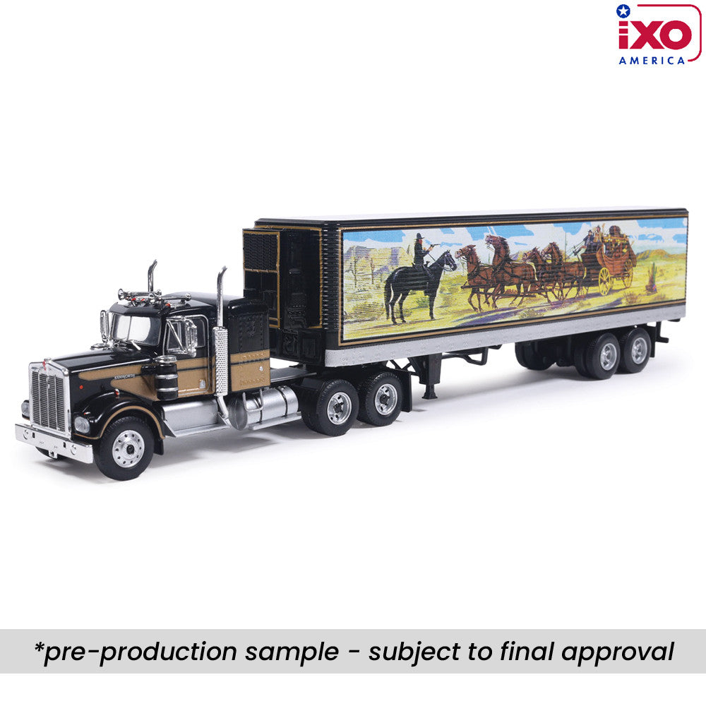 (PRE-ORDER 2026) IXO AMERICA 1/64- 1976 Kenworth W900 - Black with Trailer U64TRTR004S