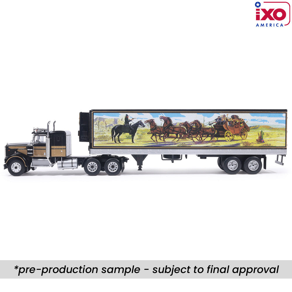 (PRE-ORDER 2026) IXO AMERICA 1/64- 1976 Kenworth W900 - Black with Trailer U64TRTR004S