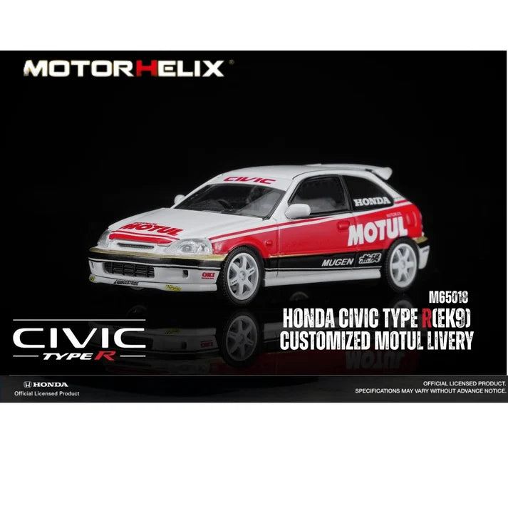 MOTORHELIX 1:64 Honda Civic Type R (EK9) Customized – Motul Livery – M65018