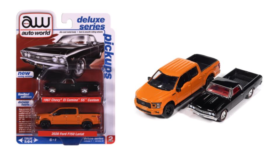 Duo Pack 1967 Chevrolet El Camino SS &amp; 2020 Ford F-150 – Auto World 1:64 – AW2PK008-B-1