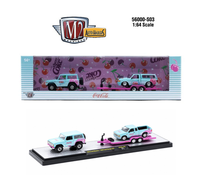 1976 Ford Bronco &amp; 1995 Ford Ranger XLT – M2 Machines 1:64 Coca-Cola Auto-Haulers Release S03 – 56000-S03-B