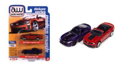 Duo Pack 2013 Chevrolet Camaro ZL1 &amp; 2017 Dodge Viper GTC – Auto World 1:64 – AW2PK008-A-2