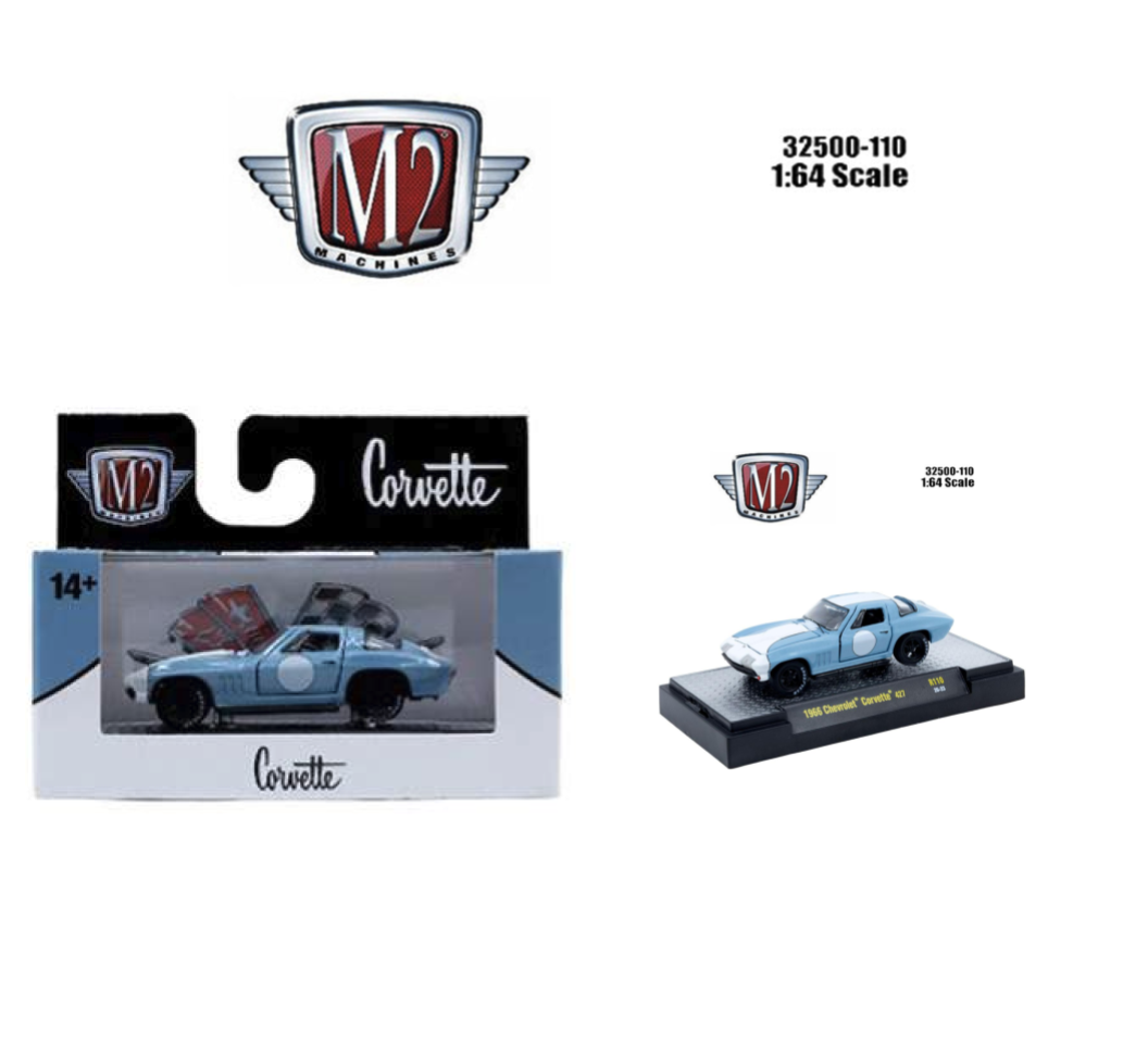1966 Chevrolet Corvette 427 – M2 Machines 1:64 Auto-Thentics Release 110 – 32500-110-A
