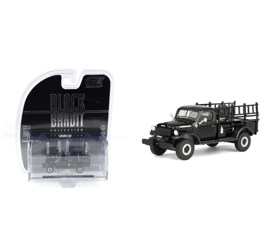GreenLight 1:64 1946 Dodge Power Wagon Fire Truck Black – Black Bandit Series 30 – GL28170-C