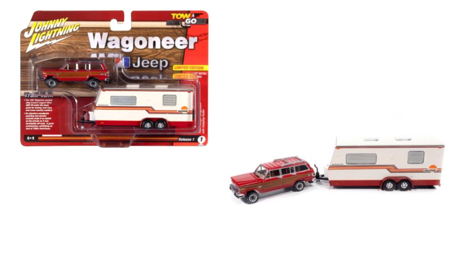 Jeep Wagoneer 1981 avec caravane – Johnny Lightning 1:64 – JLBT023-A