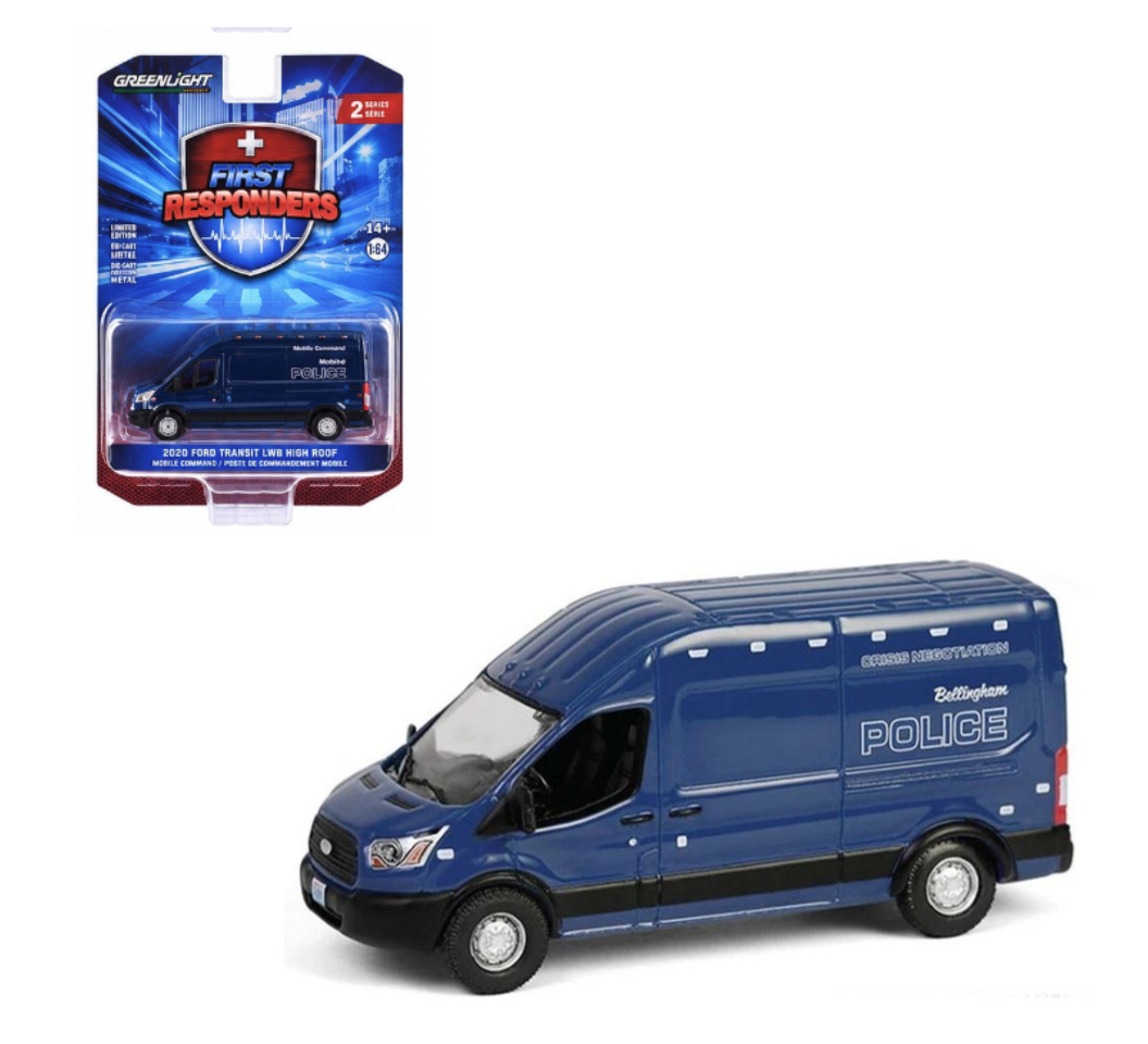 GreenLight 1:64 First Responders Série 2 – Bellingham Crisis Negotiation Team – Ford Transit LWB High Roof 2020 – GL67060-D