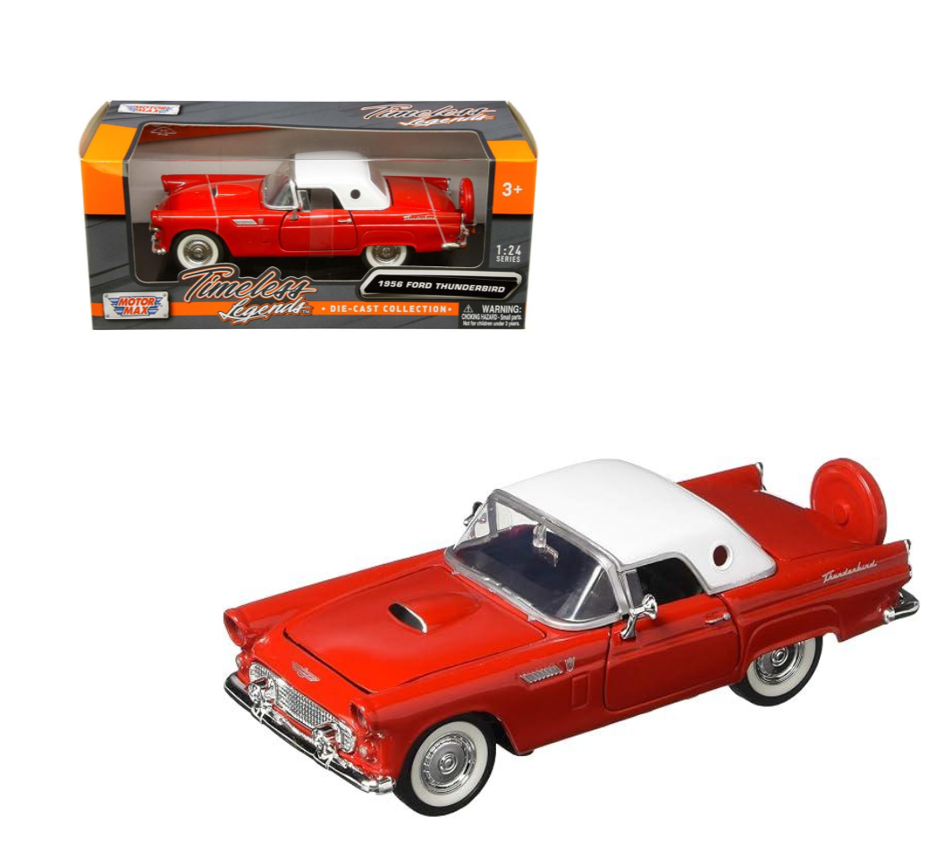 MotorMax 1:24 Ford Thunderbird 1956 – Rouge – Timeless Legends 73312AC-RD