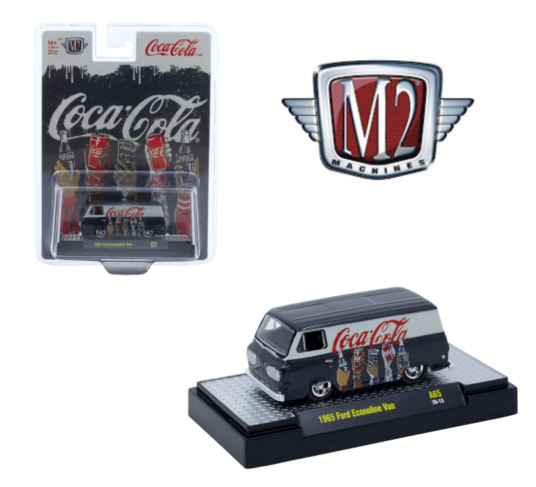 M2 Machines 1:64 Coca-Cola 1965 Ford Econoline Van – Noir – 52500-A65-B