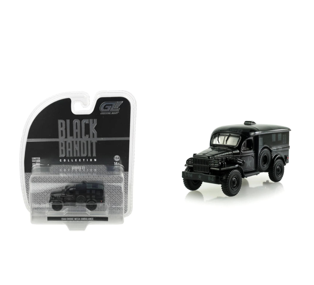 GreenLight 1:64 Dodge WC54 Ambulance Noir – Black Bandit Series 31 – GL28190-C
