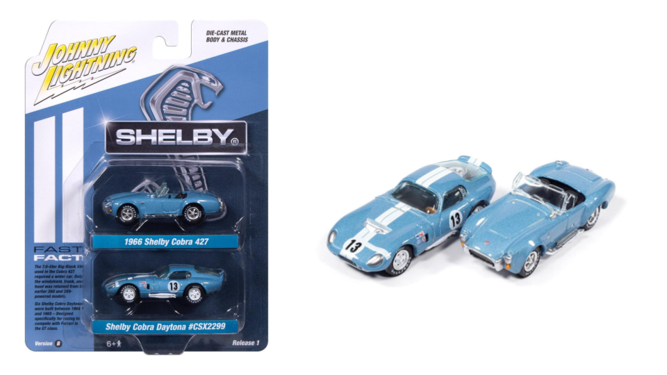 1966 Shelby Cobra 427 &amp; Shelby Cobra Daytona CSX2299 – Johnny Lightning Twin Pack 1:64 – JLPK024SHELBYB