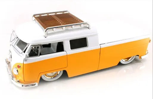 1963 VOLKSWAGEN BUS PICKUP, Orange-White (Échelle-Scale 1:24)