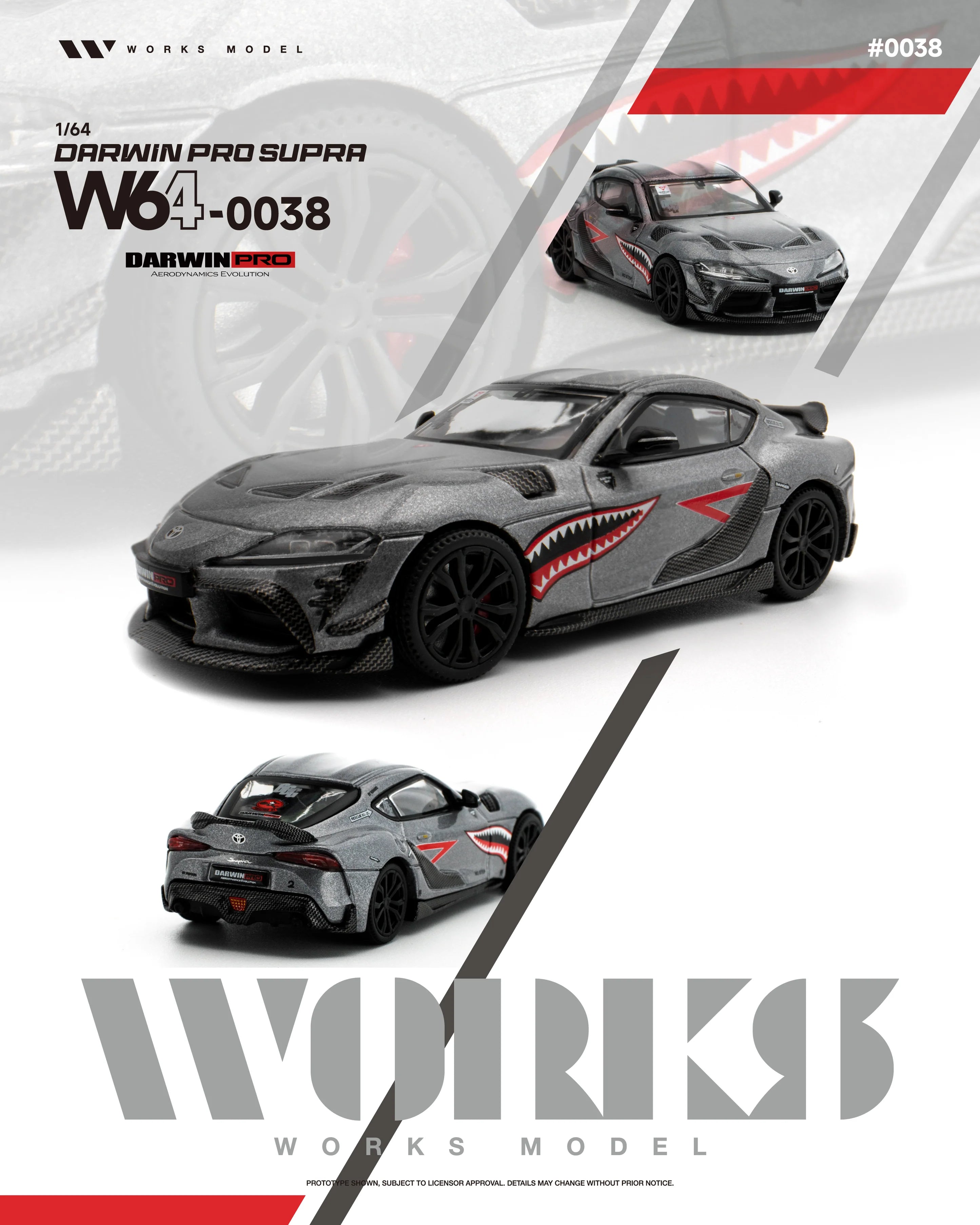 (PRE-ORDER 2026) WORKS 1:64 DarwinPRO Supra gris carbone W640038