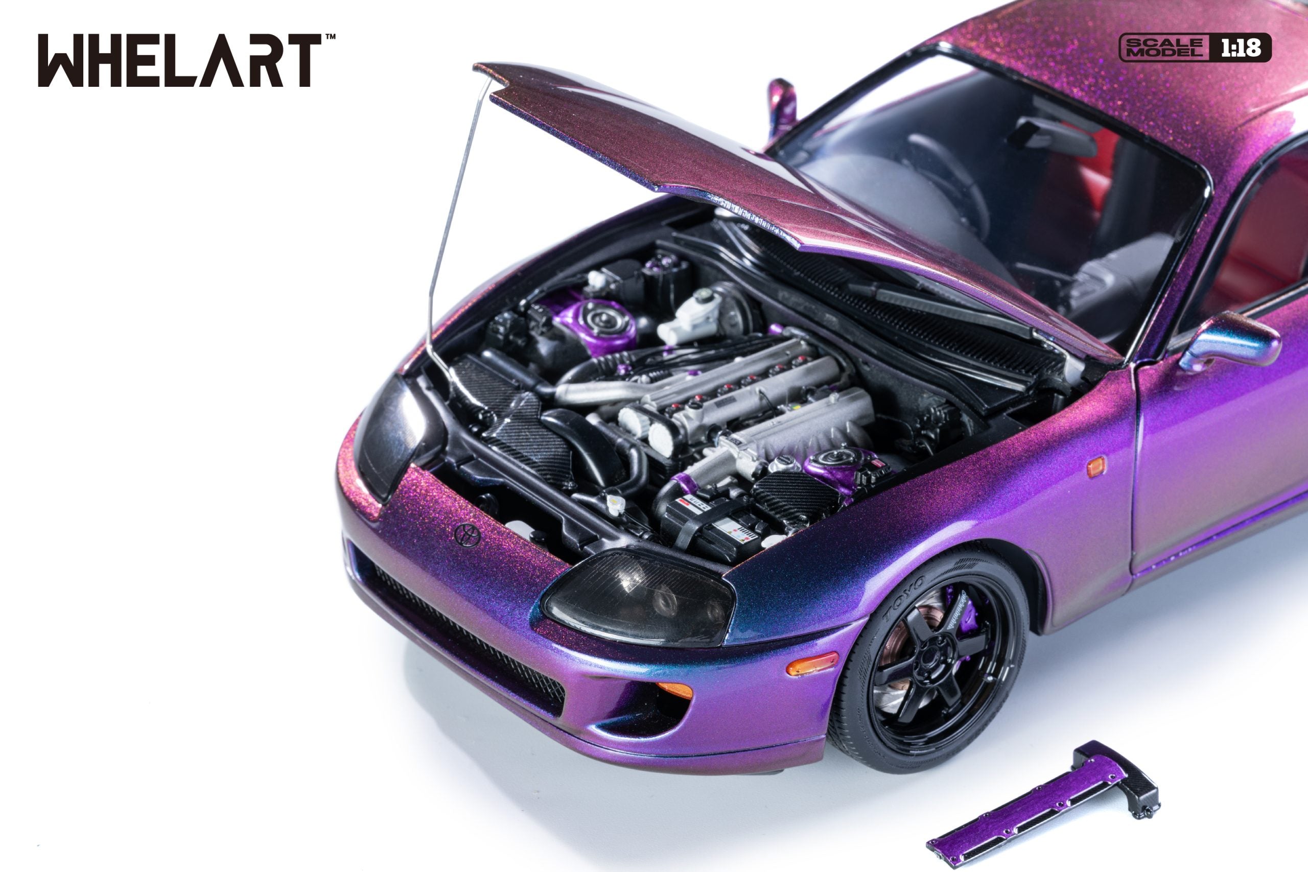 【新品】WhelArt 1:18 Toyota Supra A80 Purple Whelart New Toyota Supra A80 - Midnight Purple