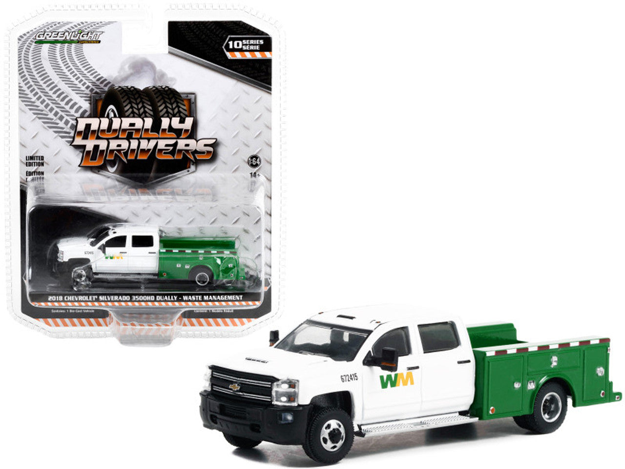 2018 Chevrolet Silverado 3500HD Dually Service Truck White and Green "Waste Management"