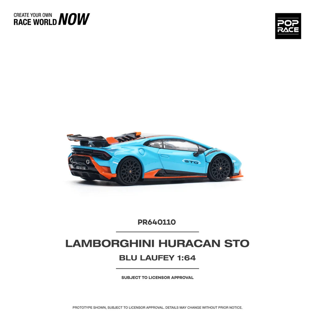 POPRACE 1/64, LAMBORGHINI HURACÁN STO BLU LAUFEY/ARANCIO XANTO