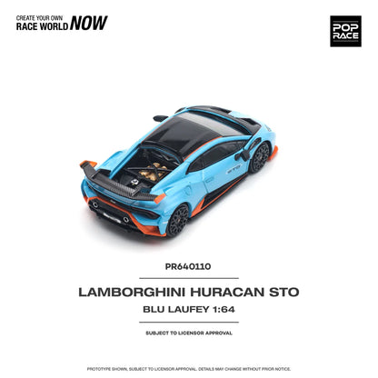 POPRACE 1/64, LAMBORGHINI HURACÁN STO BLU LAUFEY/ARANCIO XANTO