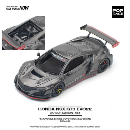 (PRE-0RDER 2025) POPRACE 1/64, HONDA NSX GT3 EVO22 CARBON EDITION, PR640159