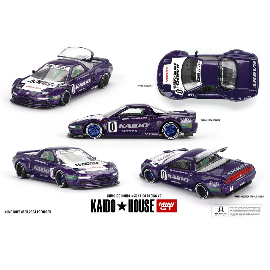(PRE-ORDER, Q2, 2025) Kaido House x Mini GT - Honda NSX Kaido Racing V2 – Purple (KHMG173) ***LIMITE DE 1 PAR CLIENT-LIMIT OF 1 PER CLIENT***