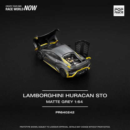 Lamborghini Huracán STO Matte Grey 1:64 - POPRACE - PR640242