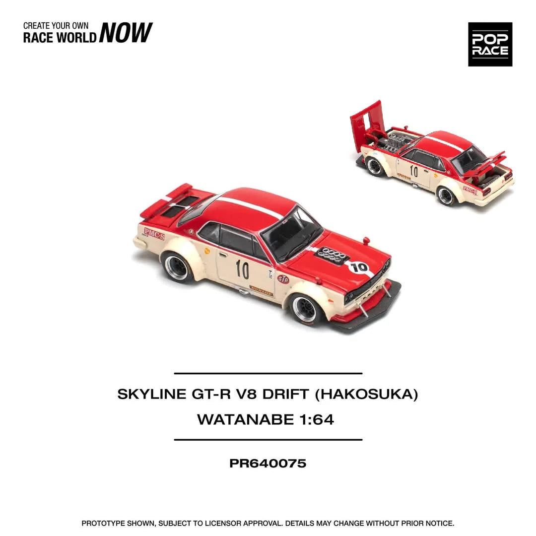 POPRACE 1:64 Skyline GT-R V8 Drift Hakosuka Watanabe – PR640075