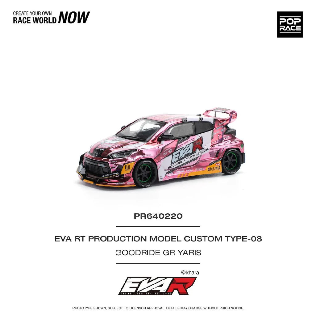 (PRE-0RDER 2025) POPRACE 1/64, EVA RT PRODUCTION MODEL CUSTOM TYPE-08 GOODRIDE GR YARIS