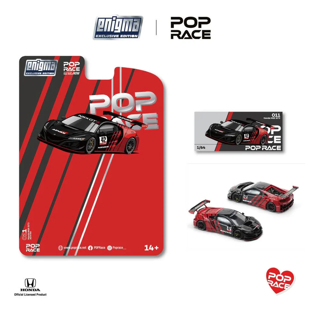 (PRE-0RDER 2025) POPRACE 1/64,  Honda NSX GT3 EVO22 - ADVAN (enigma exlucsive edition) PRE0011