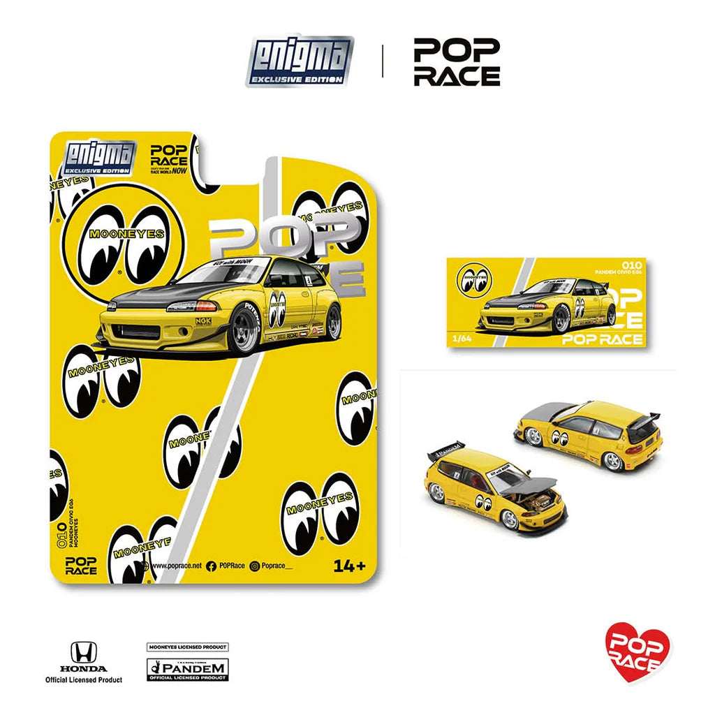 (PRE-0RDER 2025) POPRACE 1/64, Pandem Civic EG6 v1.5 - MOONEYES (enigma exlucsive edition) PRE0010
