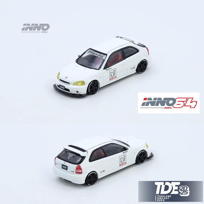 INNO64 1/64 - Honda Civic TYPE-R (EK9) White Thailand Diecast Expo 2025 IN64-EK9-TDE25